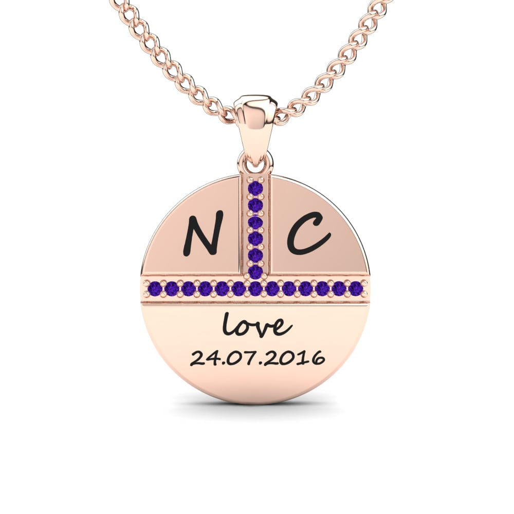 Rotgold 585 Amethyst Damen anhänger Lexie