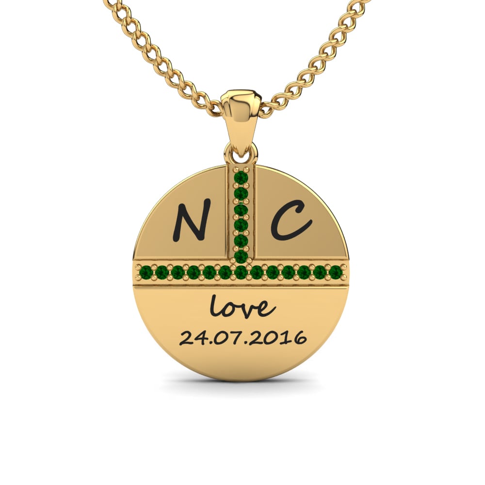 Gelbgold 585 Grüner Zirkonia Damen anhänger Lexie