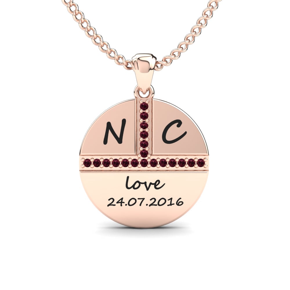 Rotgold 585 Granat Damen anhänger Lexie