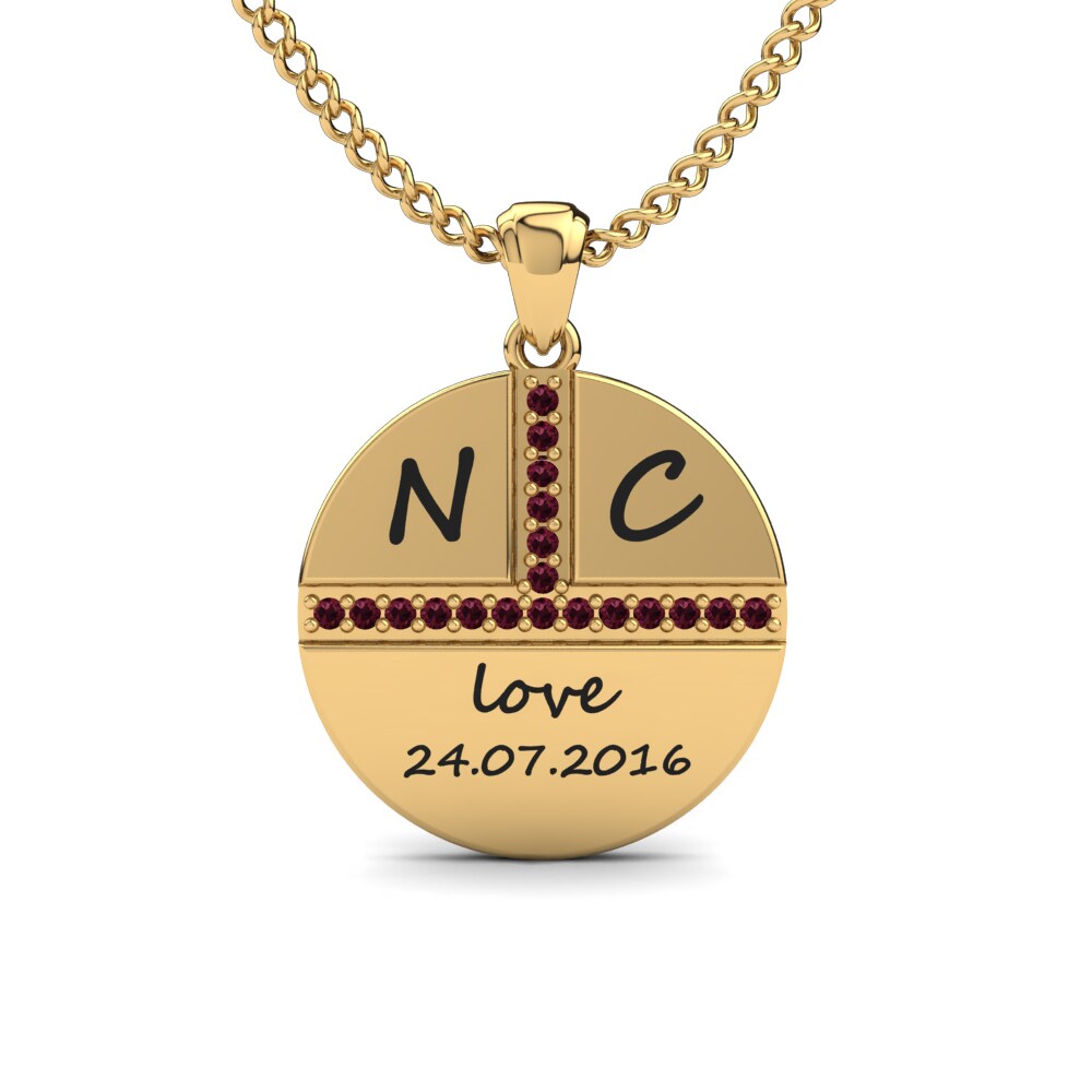 14k Oro Amarillo Granate Colgante de Mujer Lexie