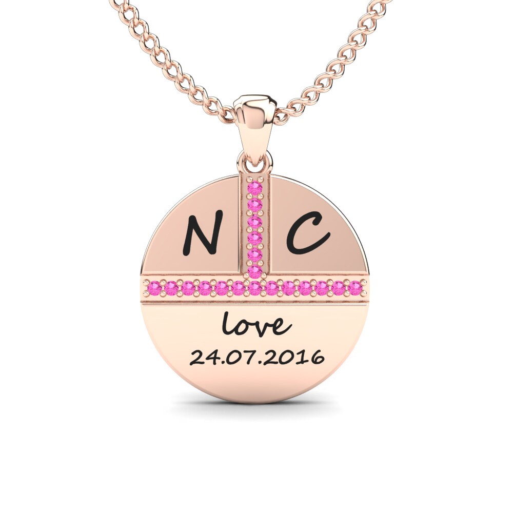 Rotgold 585 Rosa Turmalin Damen anhänger Lexie
