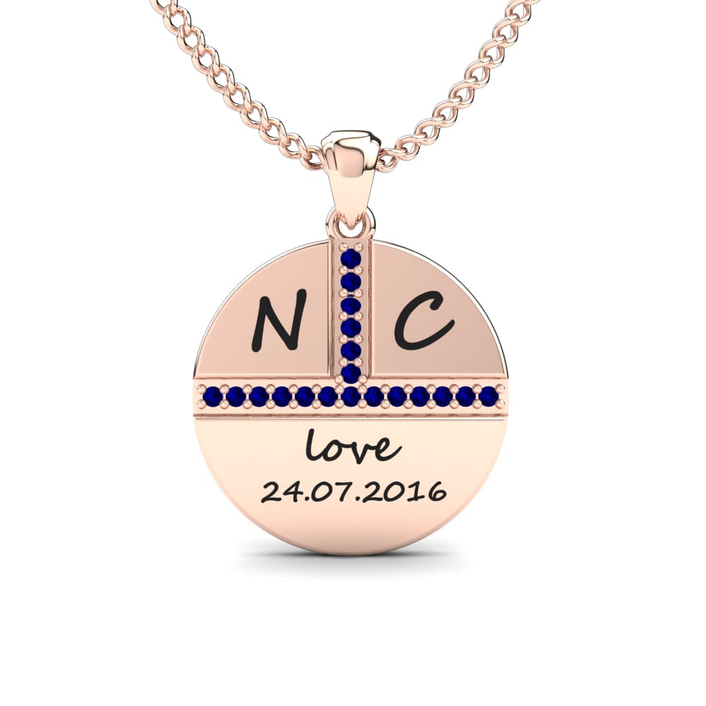 14k Rose Gold Sapphire Women's Pendant Lexie