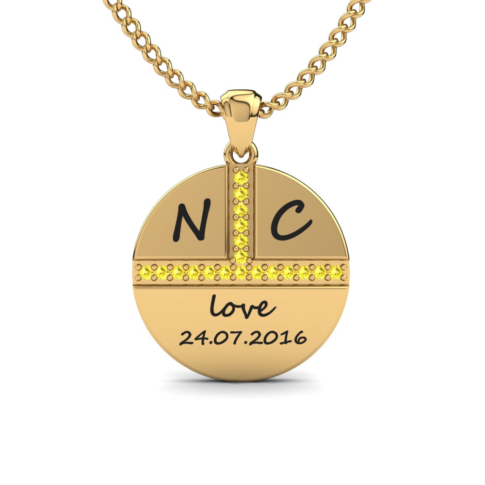Gelbgold 585 Gelber Saphir Damen anhänger Lexie