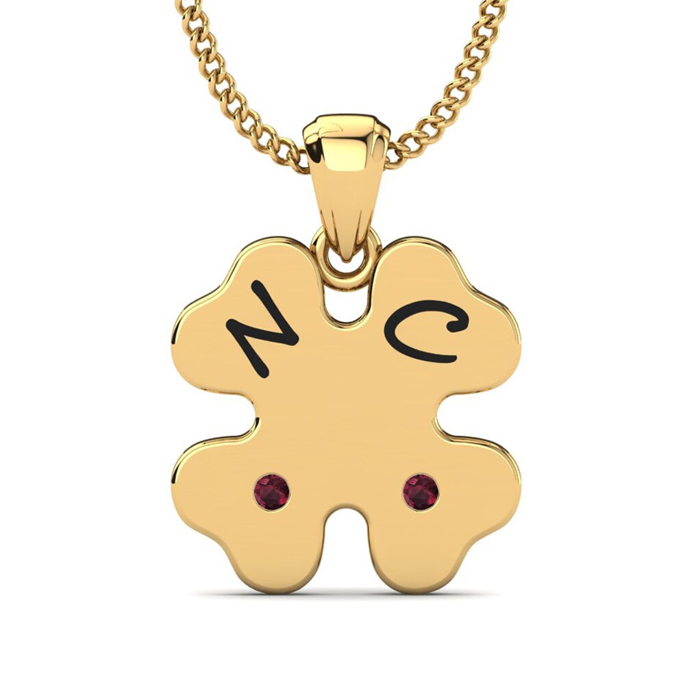 14k Oro Amarillo Granate Colgante de Mujer Lizandra