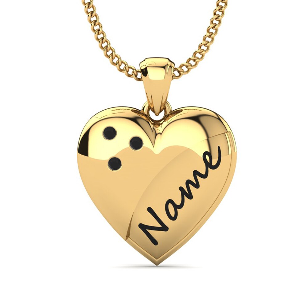 Gelbgold 585 Schwarzer Diamant Damen anhänger Lodyma