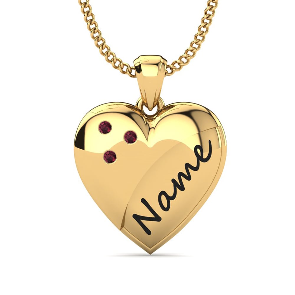 14k Oro Amarillo Granate Colgante de Mujer Lodyma