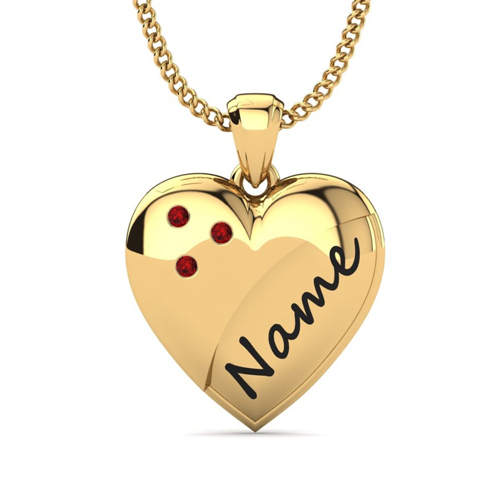 Gelbgold 585 Roter Zirkonia Damen anhänger Lodyma