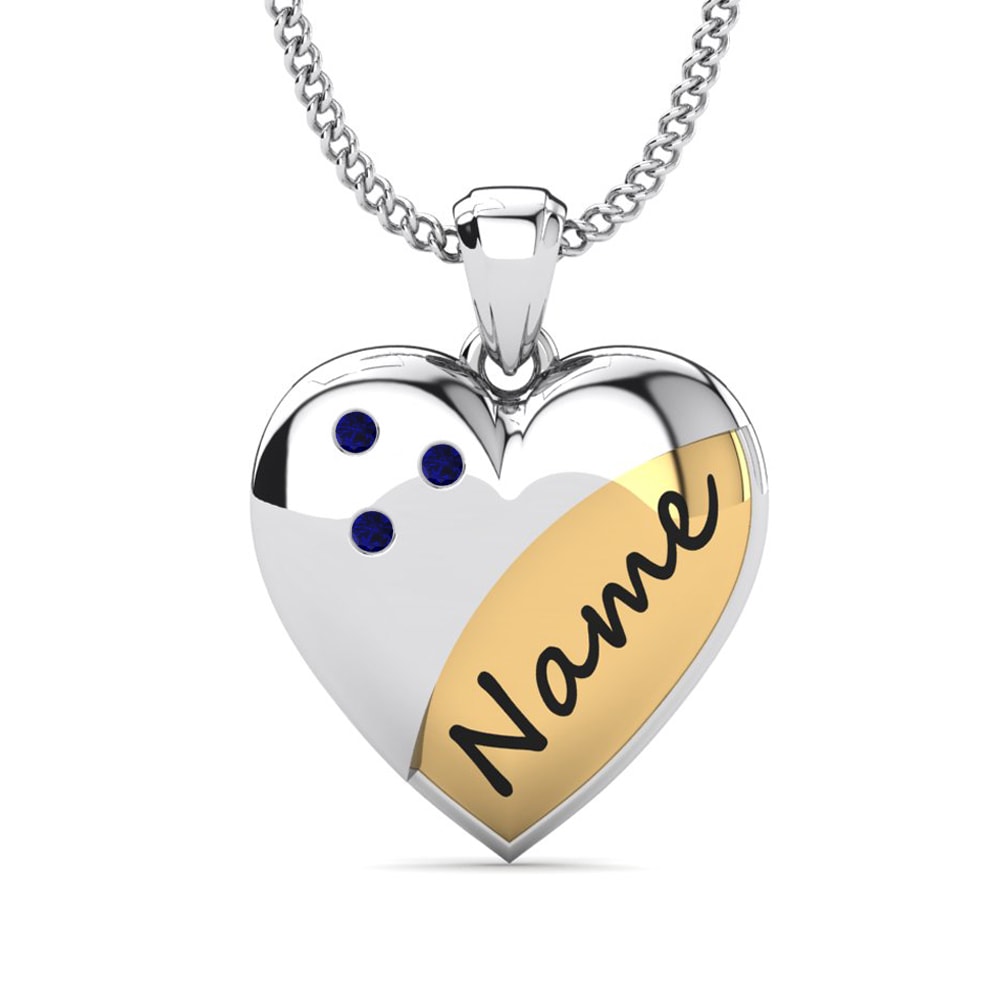 585 Weiß & Gelbgold Saphir Damen anhänger Lodyma