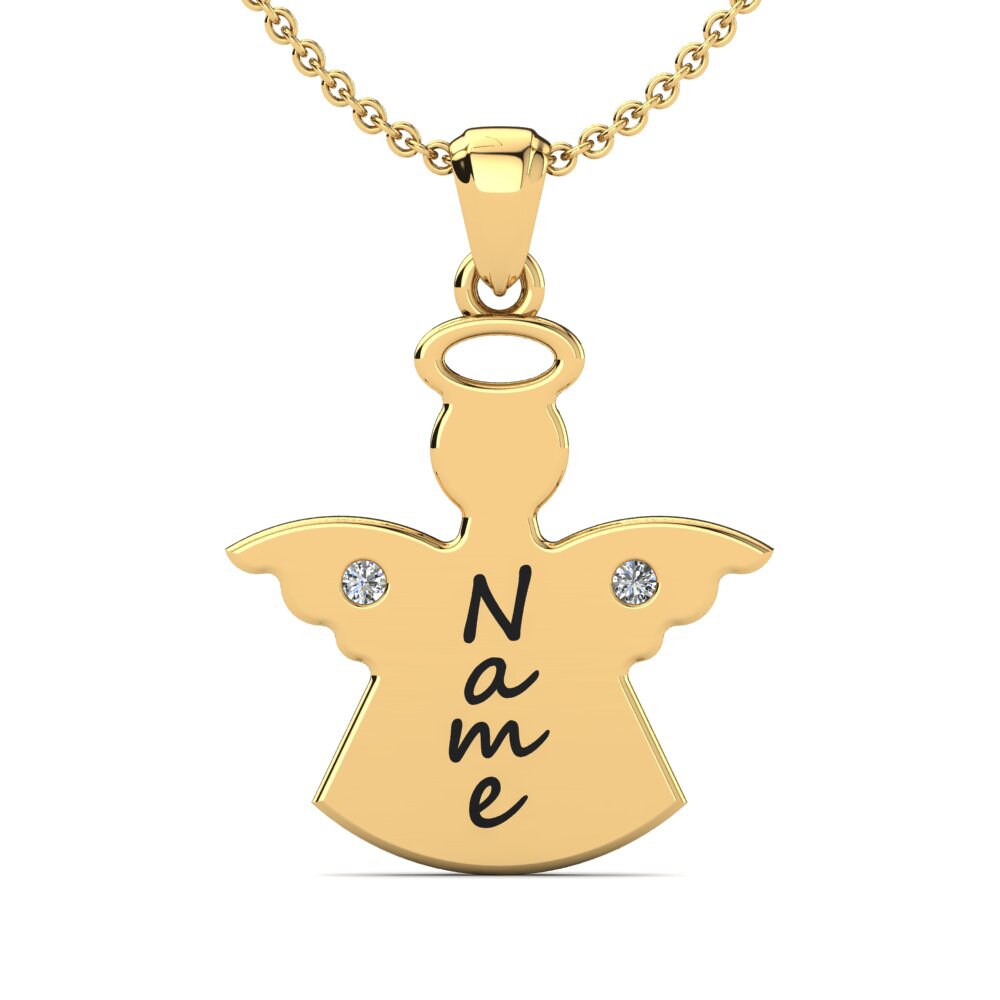 Gelbgold 585 Weißer Saphir Damen anhänger Lonnie