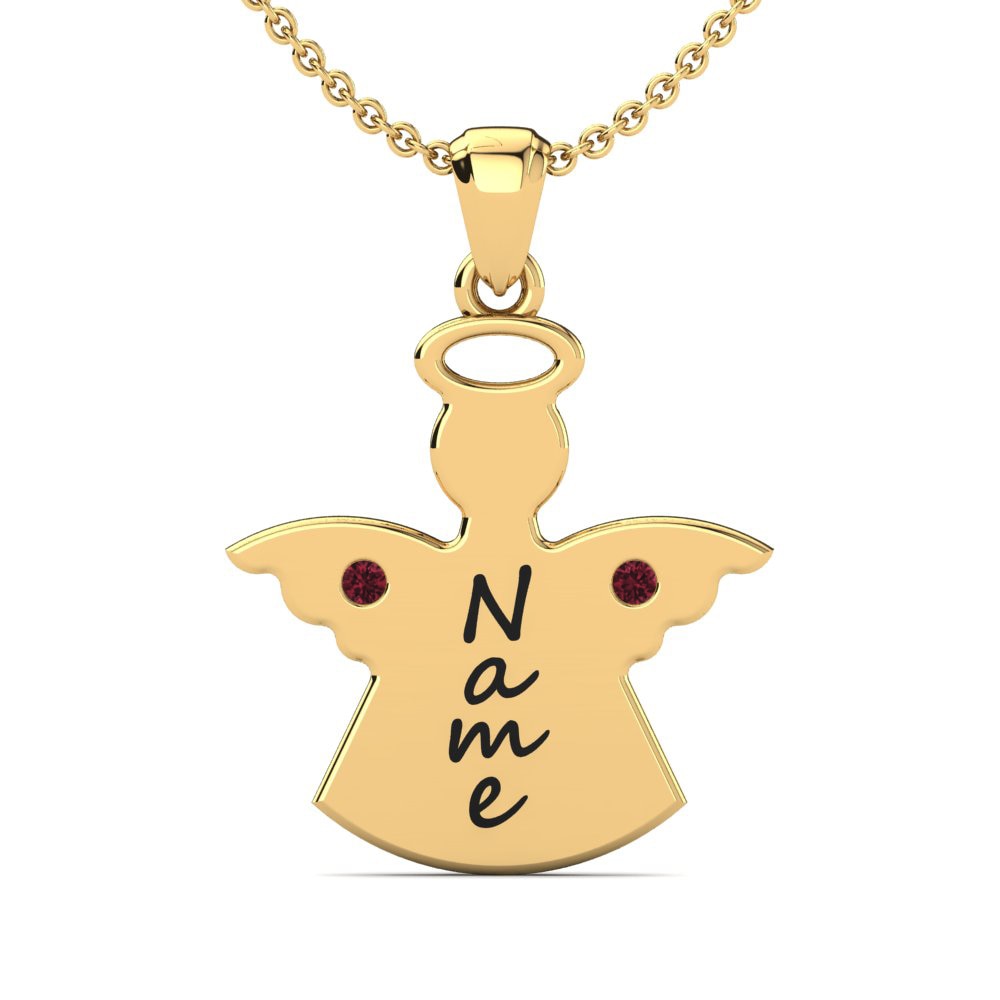 14k Oro Amarillo Granate Colgante de Mujer Lonnie