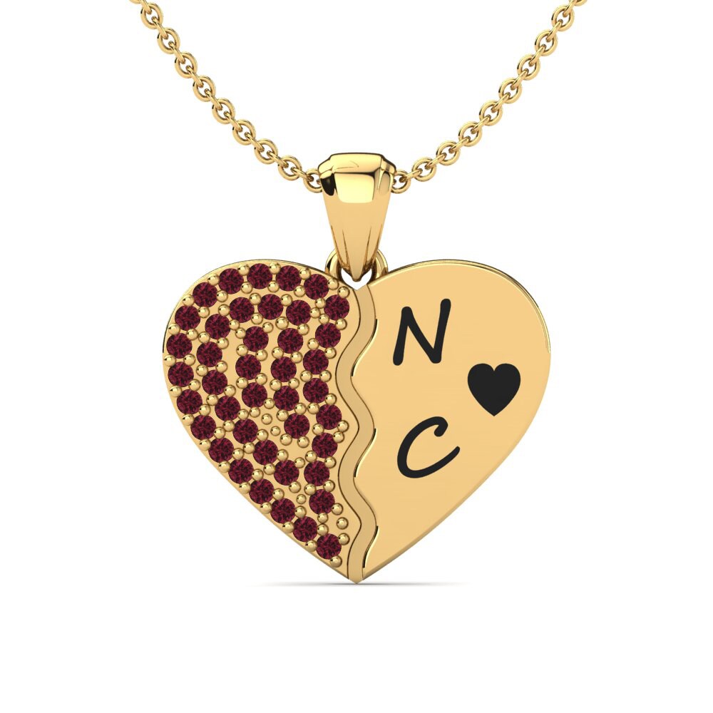 14k Oro Amarillo Granate Colgante de Mujer Lorianna