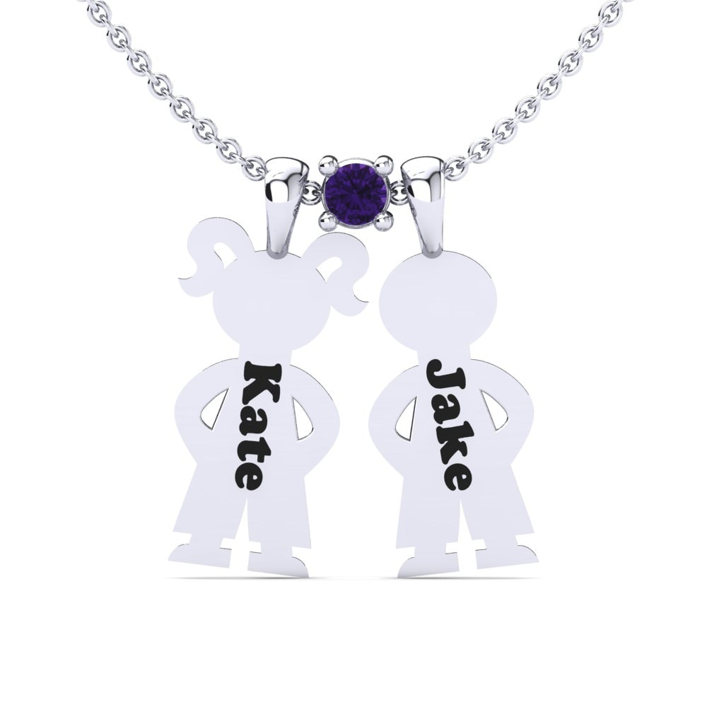 950 Platin Amethyst Damen anhänger Ostria