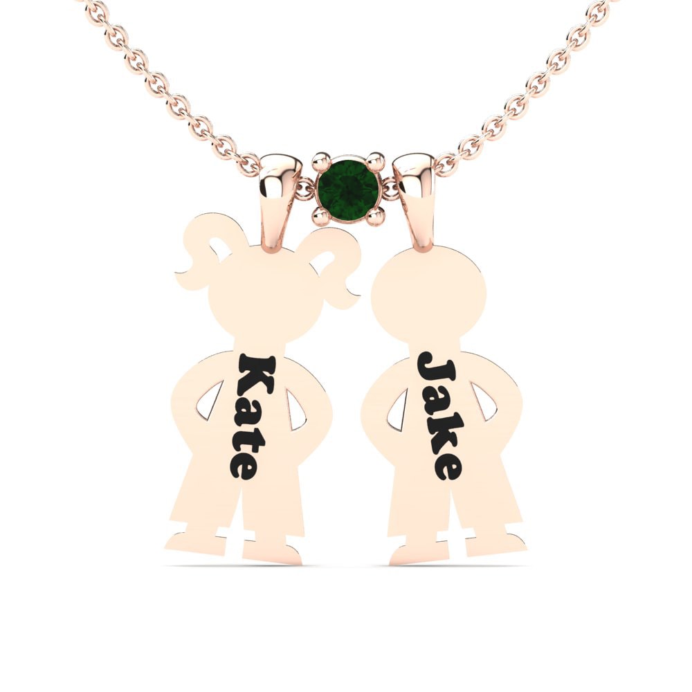 Rotgold 585 Grüner Zirkonia Damen anhänger Ostria