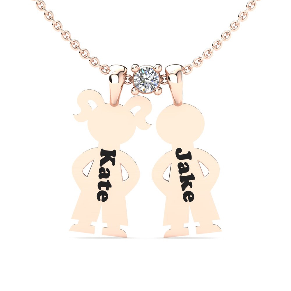 Rotgold 585 Labor-gezüchteter Diamant Damen anhänger Ostria