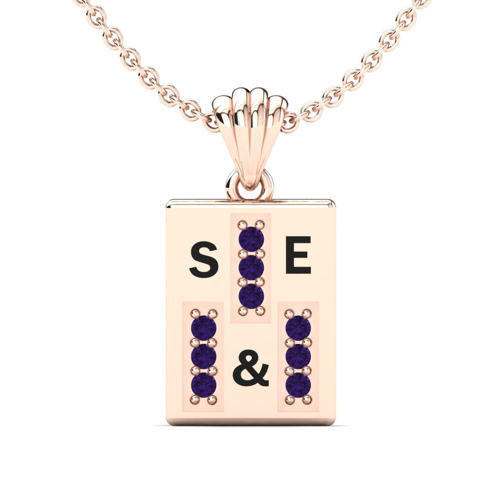 Rotgold 585 Amethyst Damen anhänger Phyre