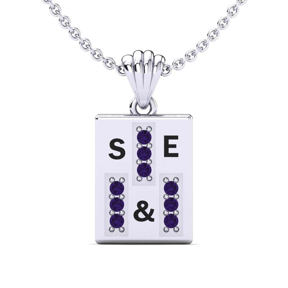 950 Platin Amethyst Damen anhänger Phyre