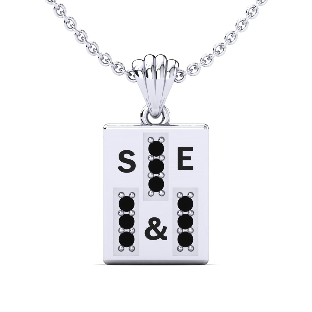 950 Palladium Schwarzer Onyx Damen anhänger Phyre