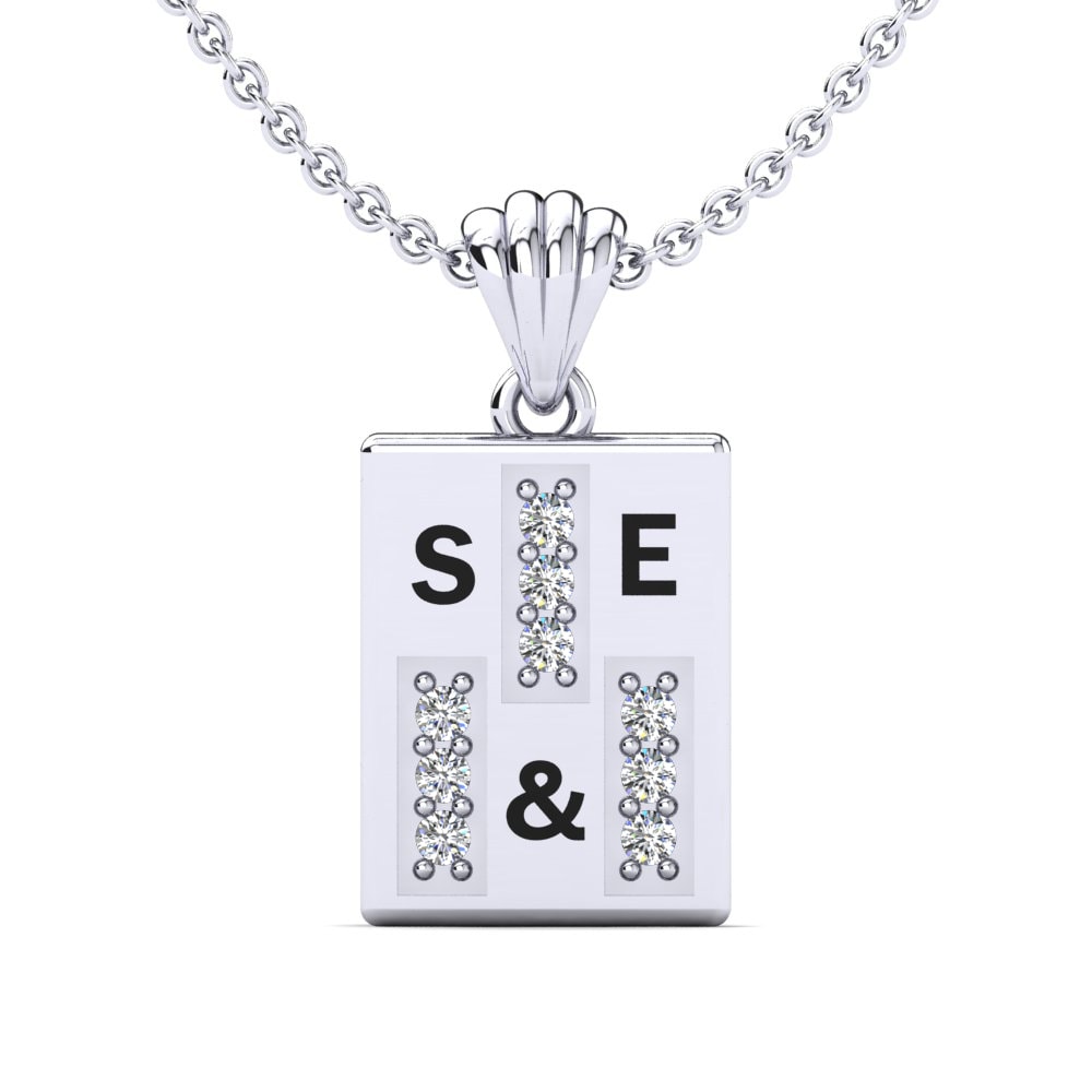 950 Palladium Diamant Damen anhänger Phyre