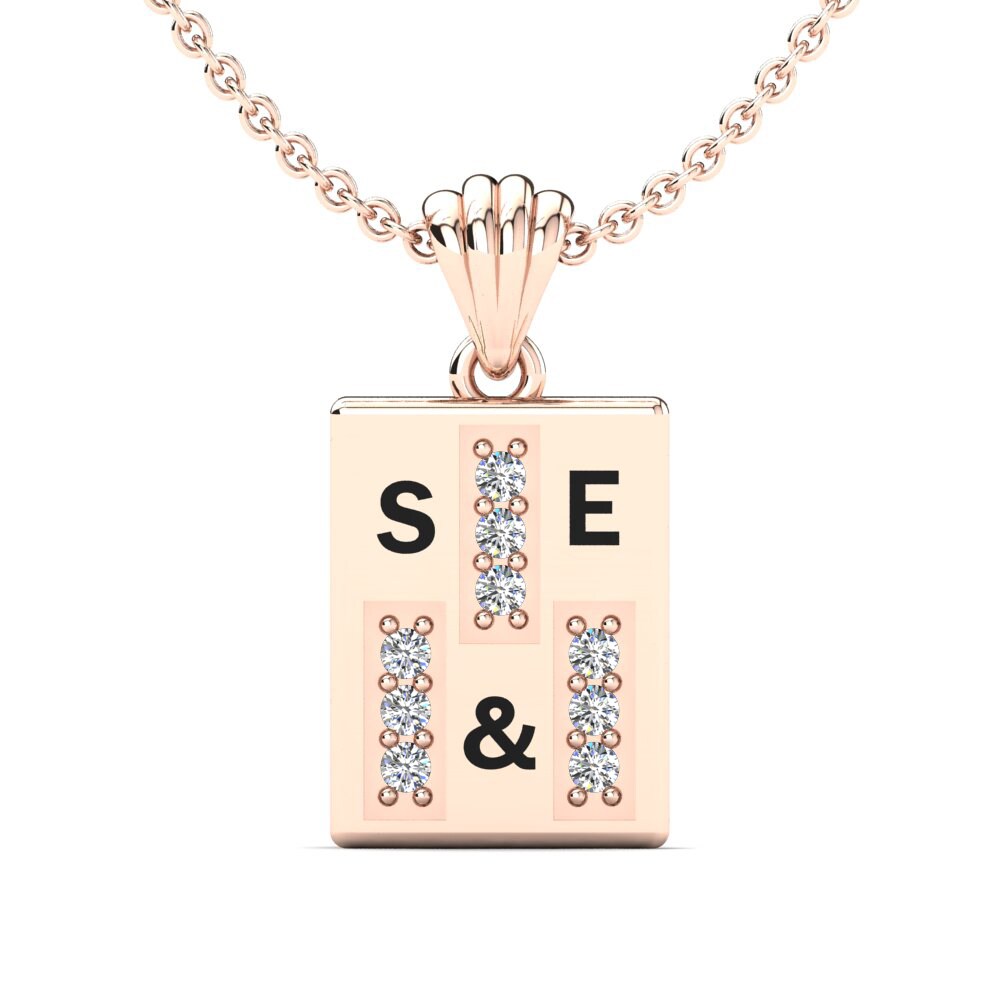 Rotgold 585 Zirkonia Damen anhänger Phyre