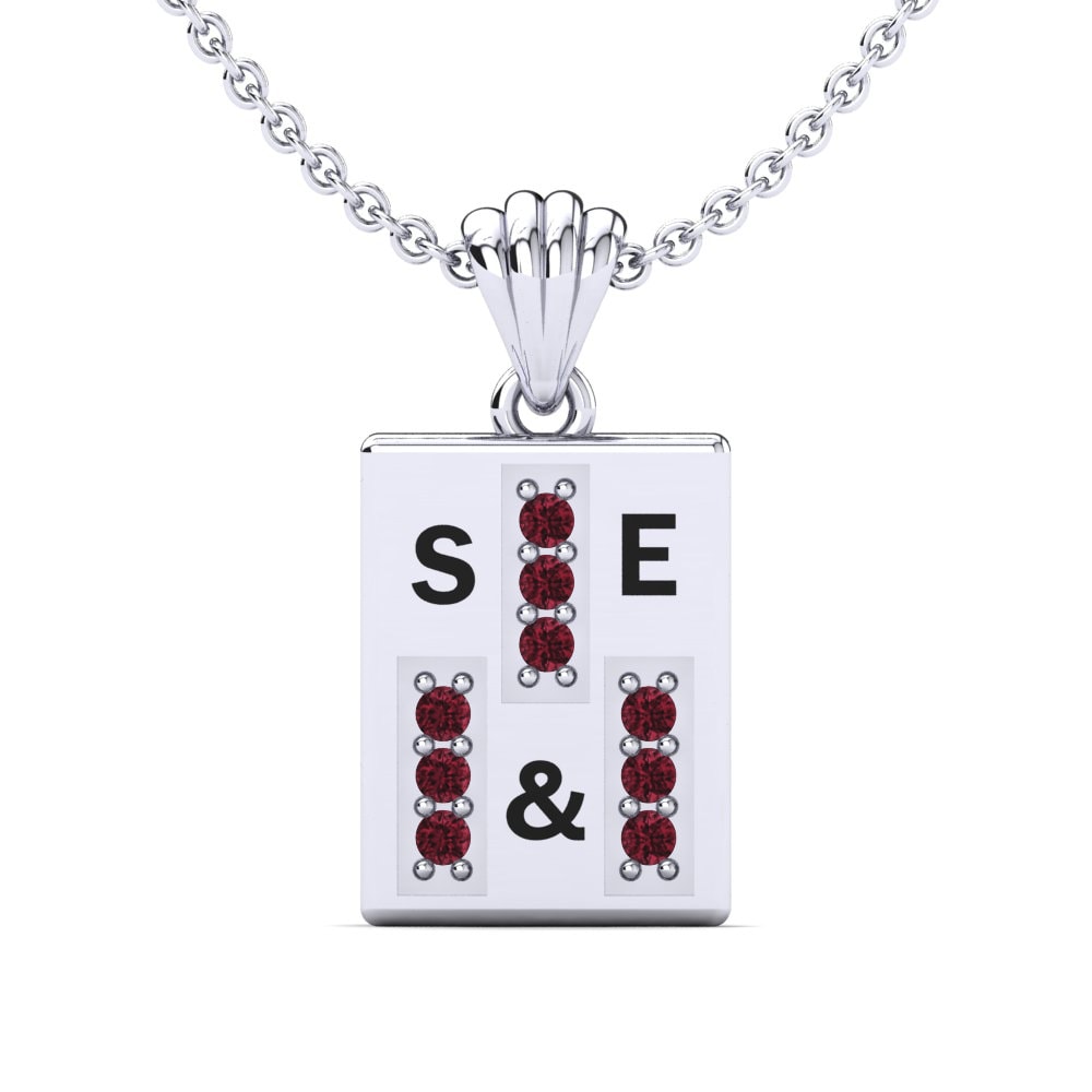 950 Palladium Granat Damen anhänger Phyre