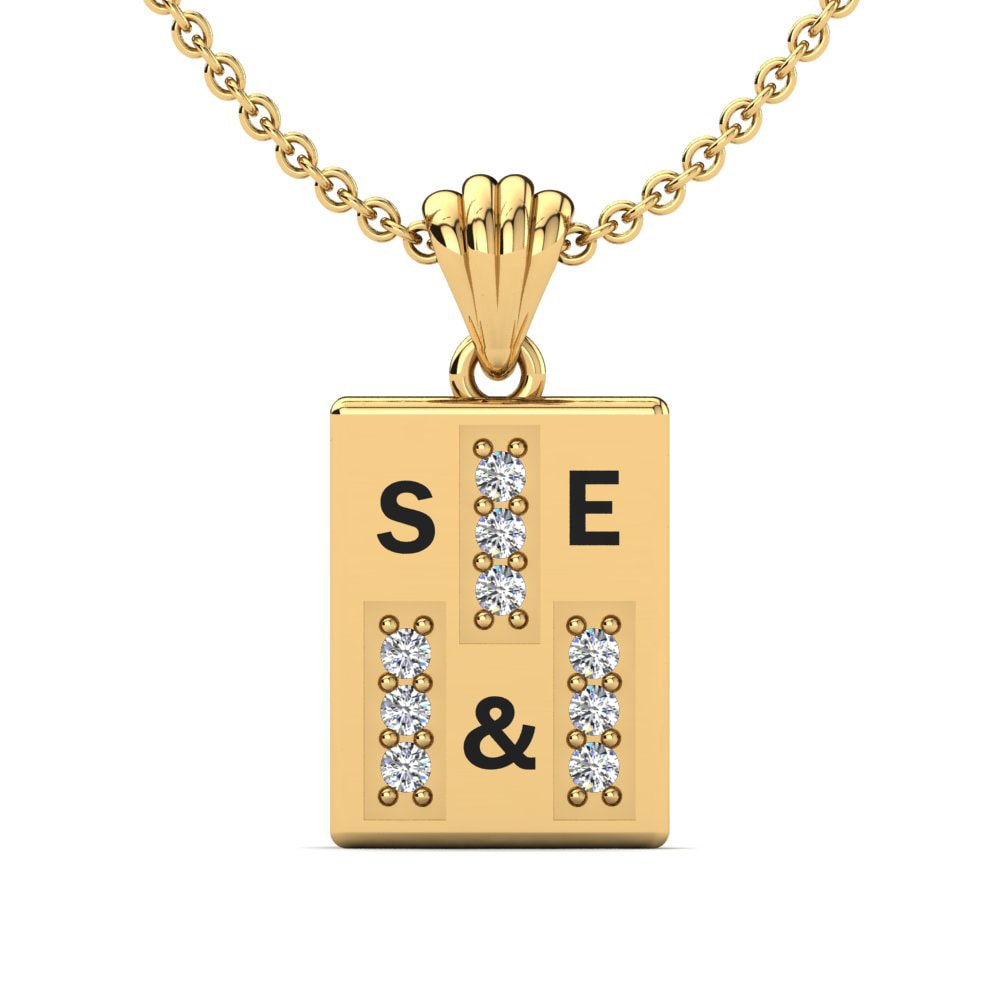 Gelbgold 585 Moissanit Damen anhänger Phyre