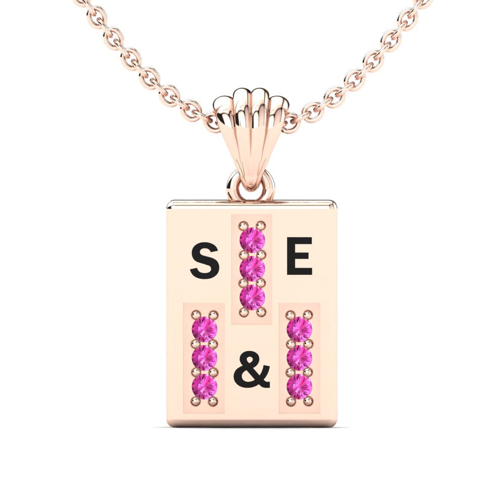 Rotgold 585 Rosa Turmalin Damen anhänger Phyre