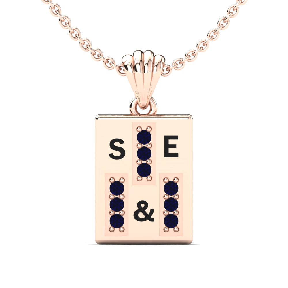14k Rose Gold Sapphire Women's Pendant Phyre