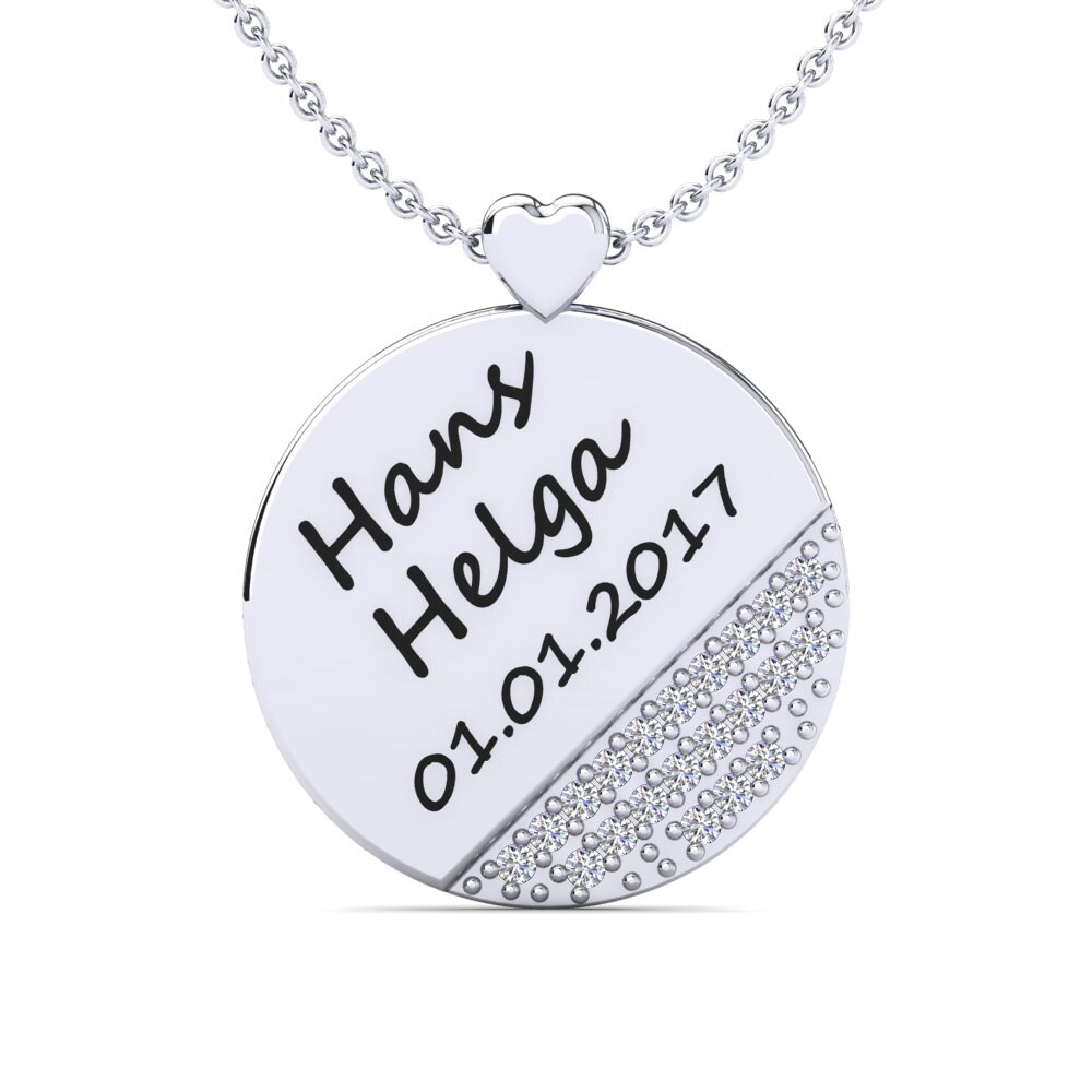 950 Palladium Zirkonia Damen halskette Piera