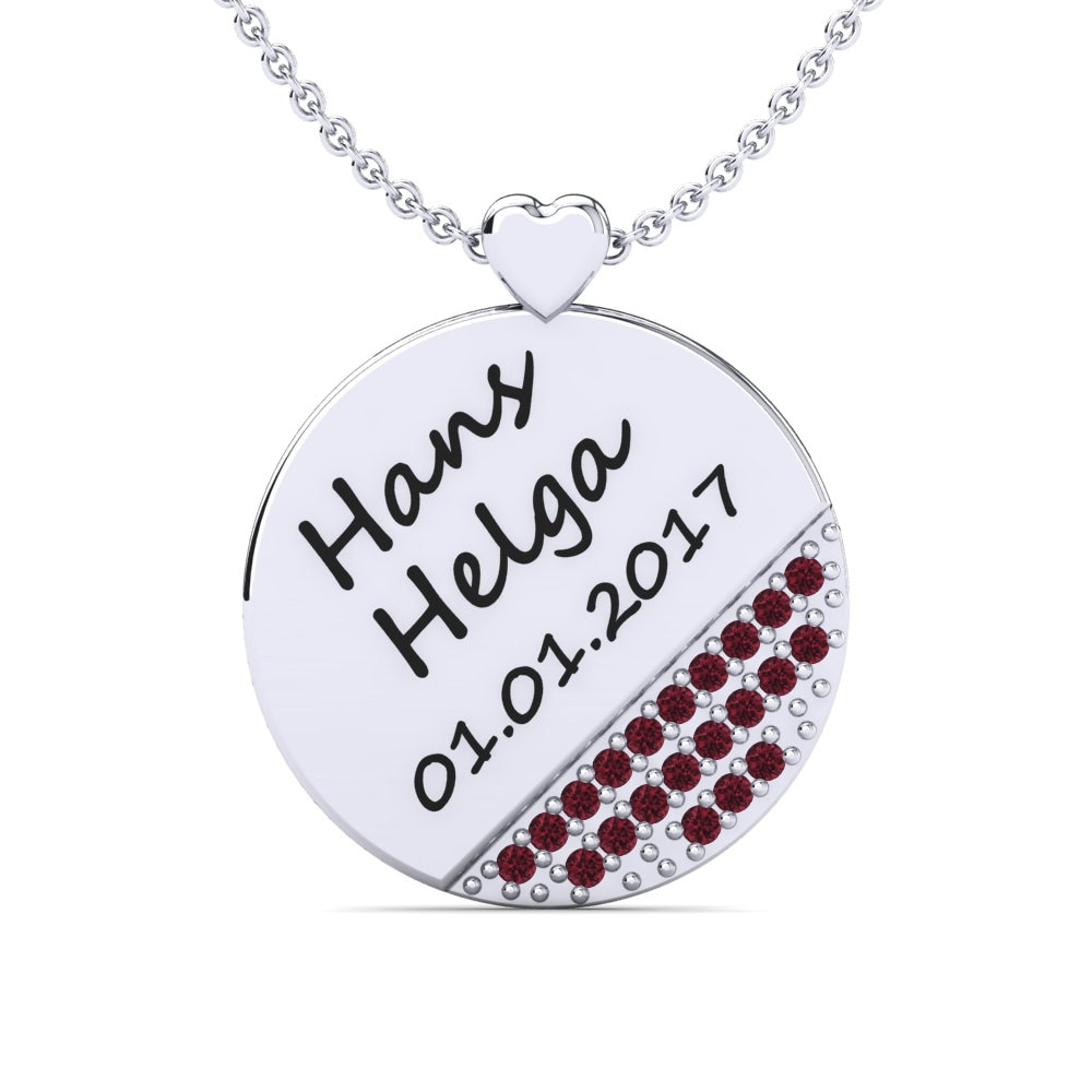 950 Palladium Granat Damen halskette Piera