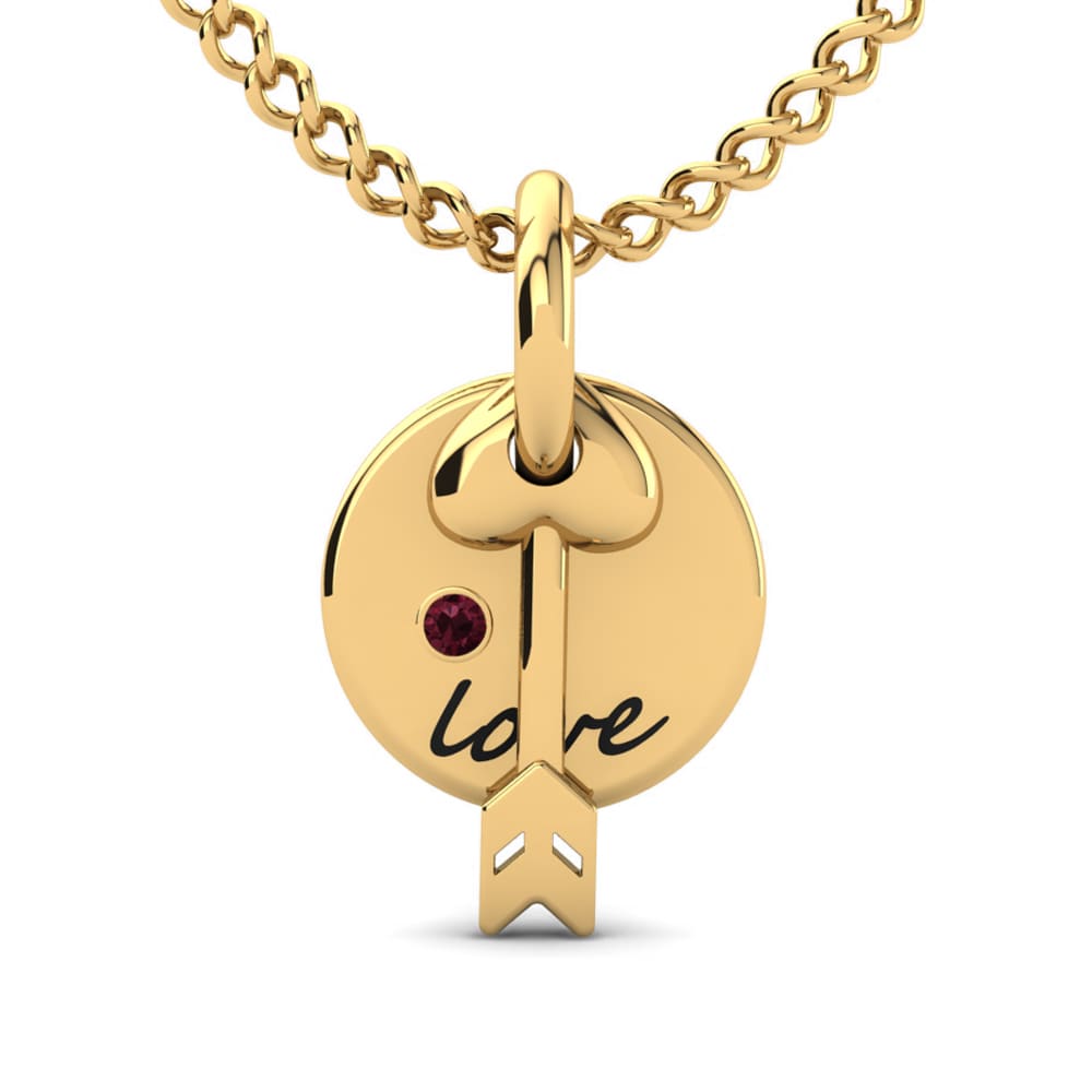 14k Oro Amarillo Granate Colgante de Mujer Renata