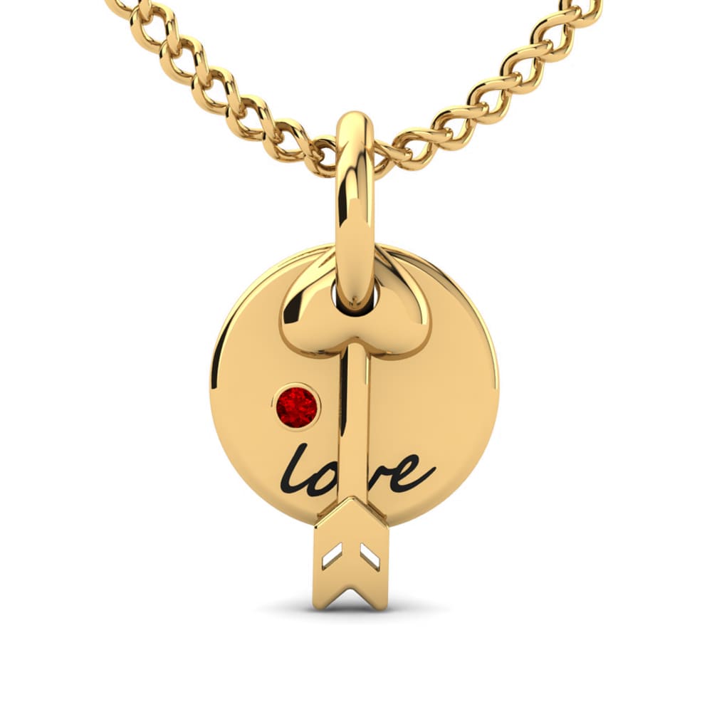 Gelbgold 585 Roter Zirkonia Damen anhänger Renata