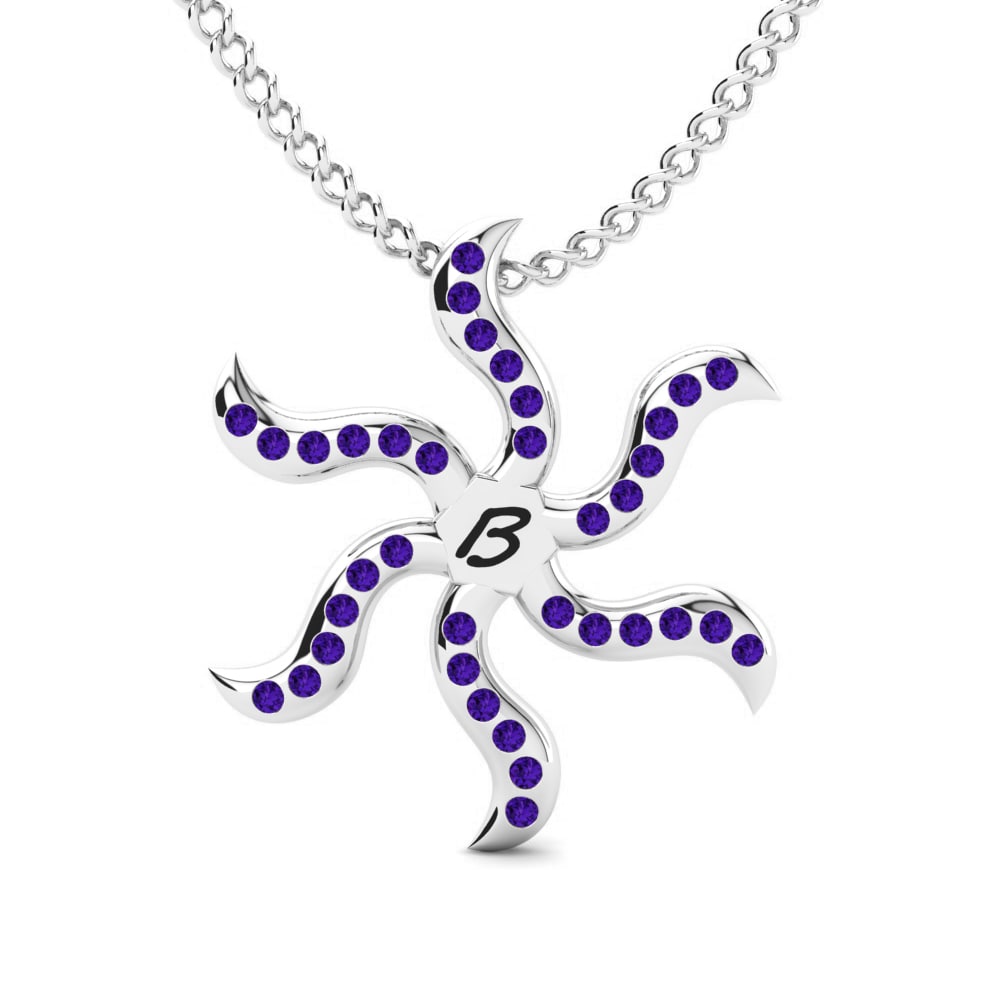 950 Platin Amethyst Damen anhänger Shana