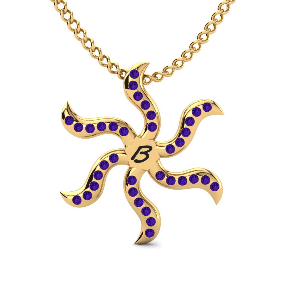 Gelbgold 585 Amethyst Damen anhänger Shana
