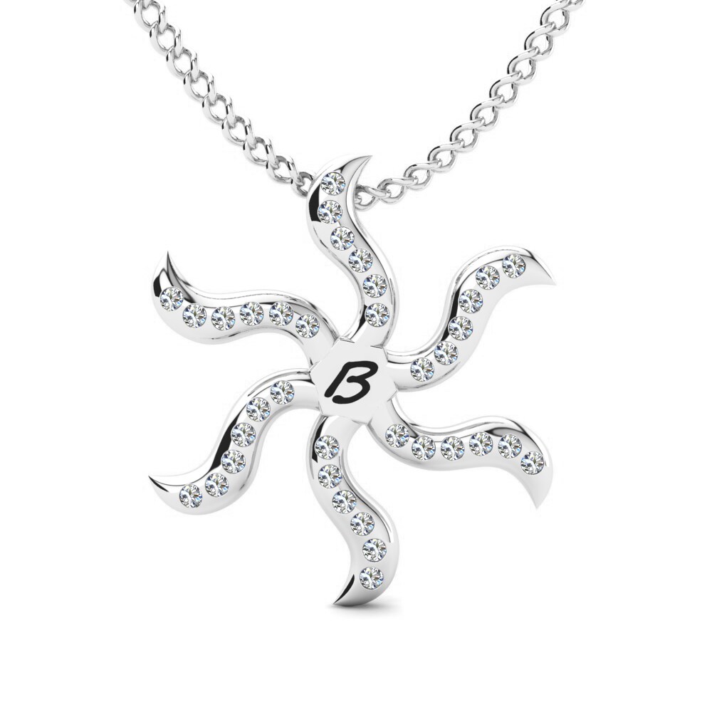 950 Palladium Zirkonia Damen anhänger Shana
