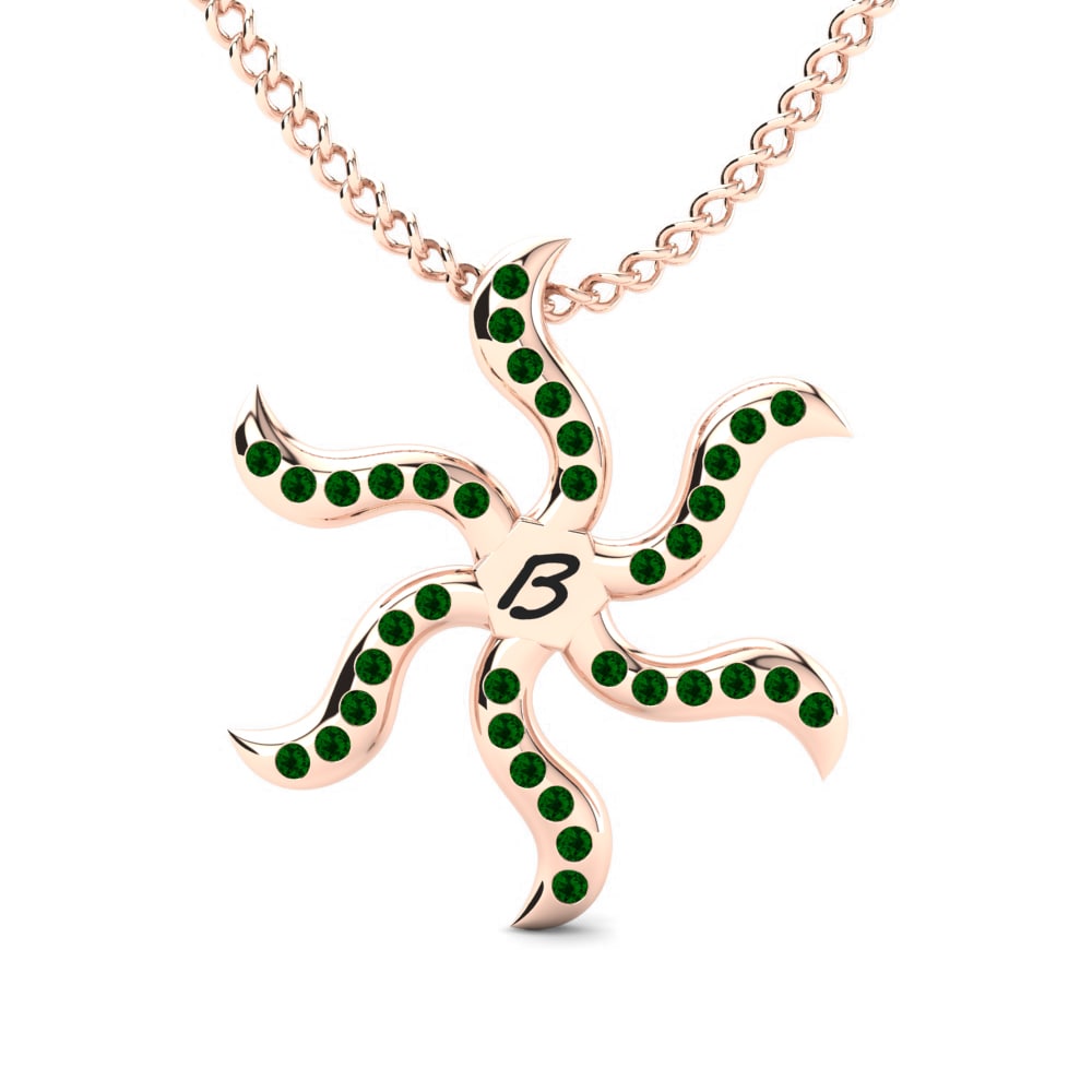 Rotgold 585 Grüner Zirkonia Damen anhänger Shana