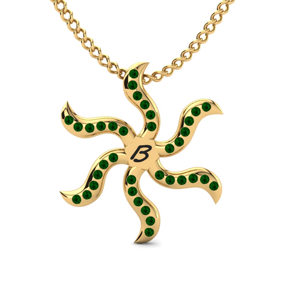 Gelbgold 585 Grüner Zirkonia Damen anhänger Shana