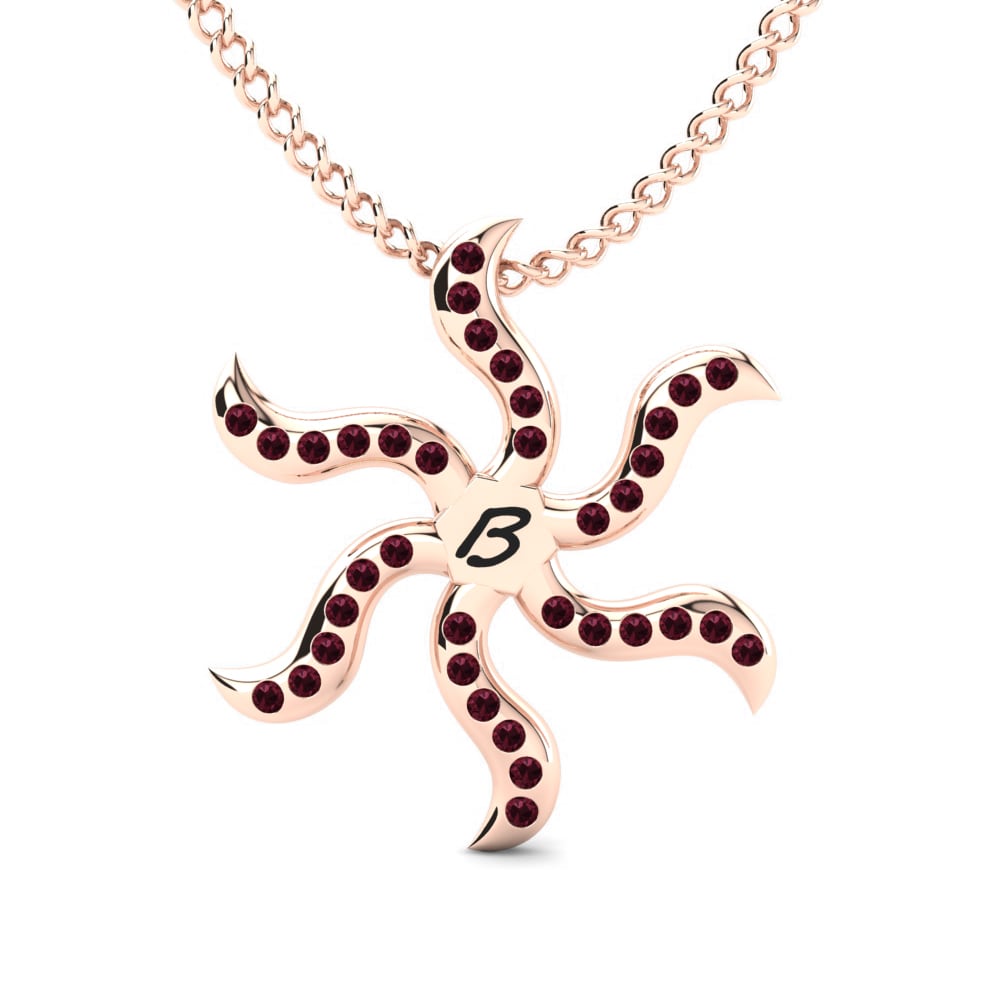 Rotgold 585 Granat Damen anhänger Shana