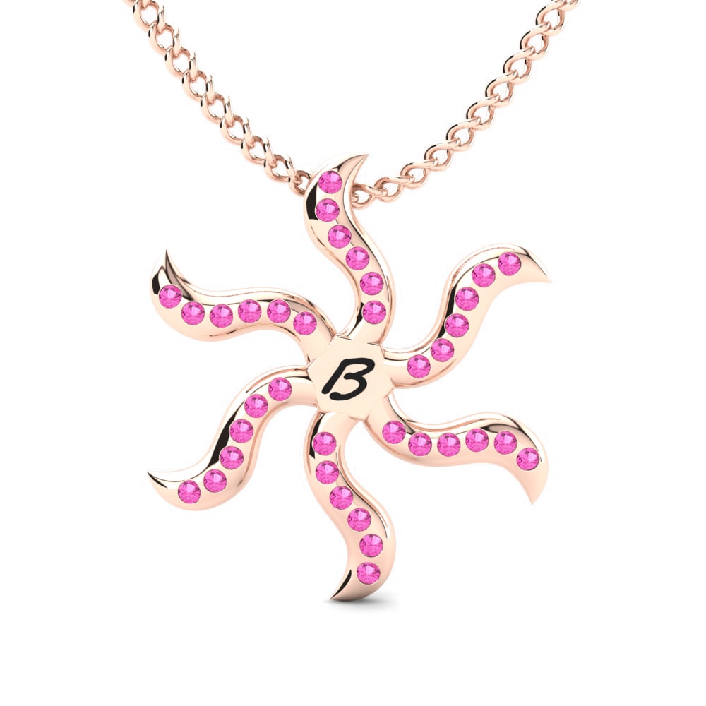Rotgold 585 Rosa Turmalin Damen anhänger Shana