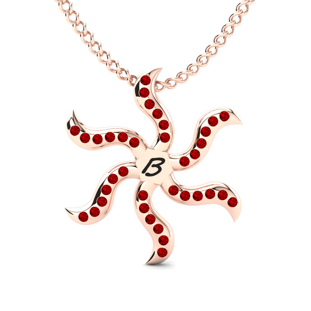 Rotgold 585 Roter Zirkonia Damen anhänger Shana