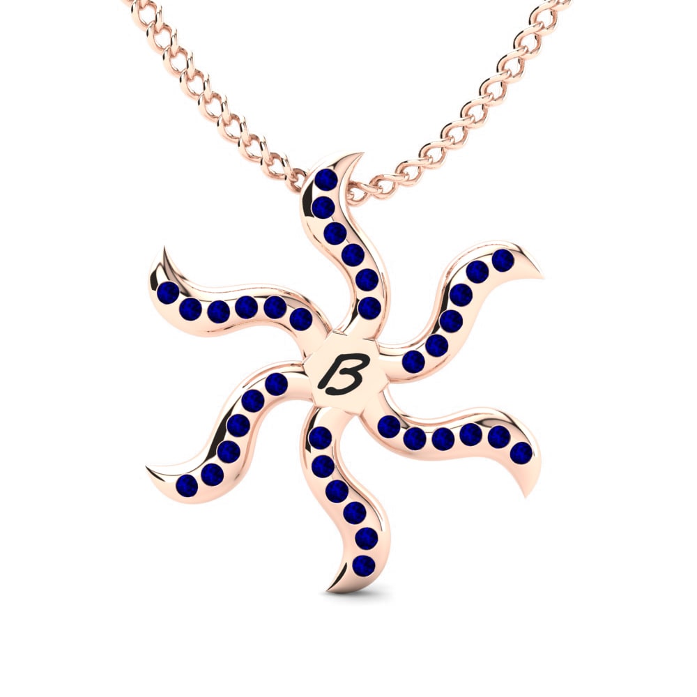 14k Rose Gold Sapphire Women's Pendant Shana