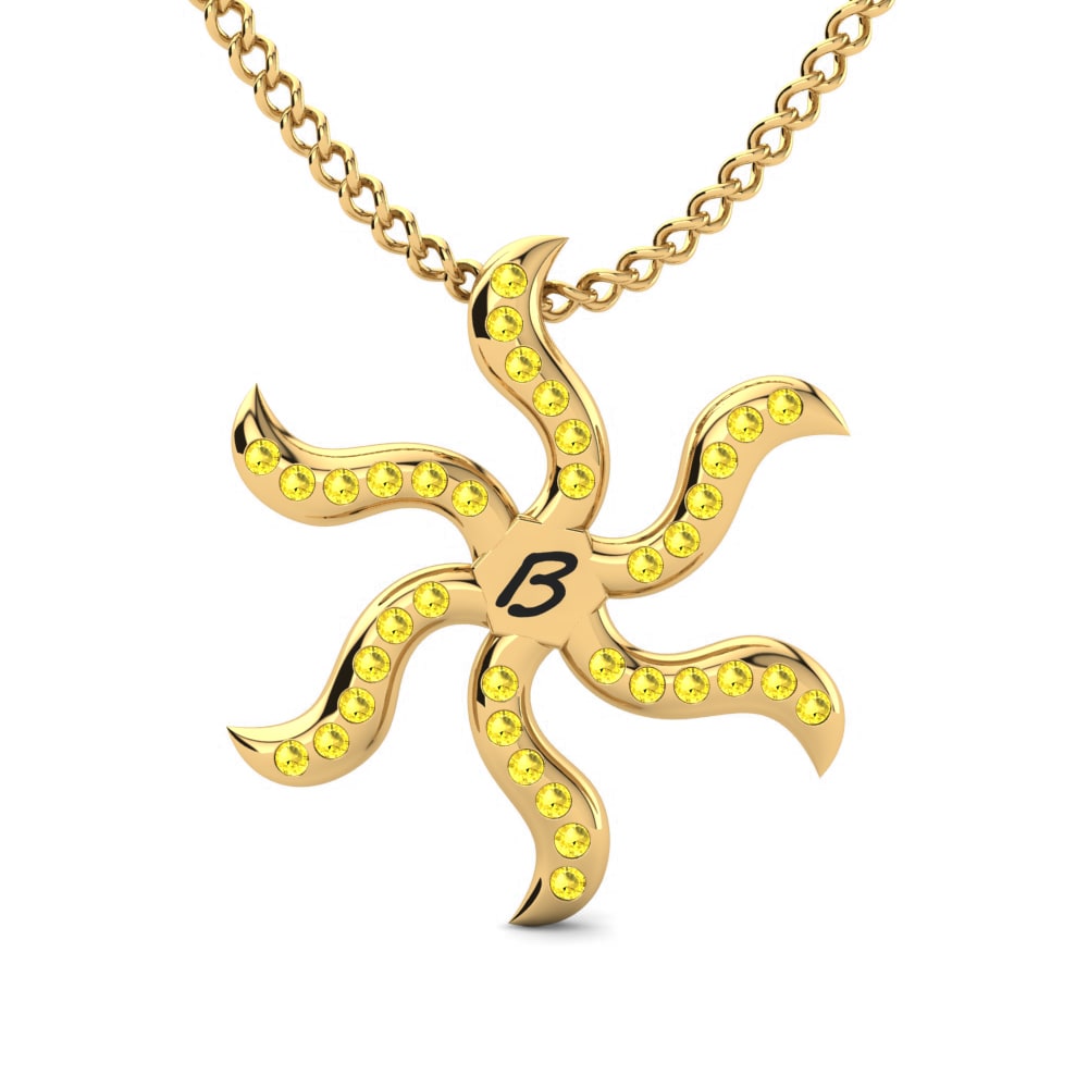 Gelbgold 585 Gelber Saphir Damen anhänger Shana