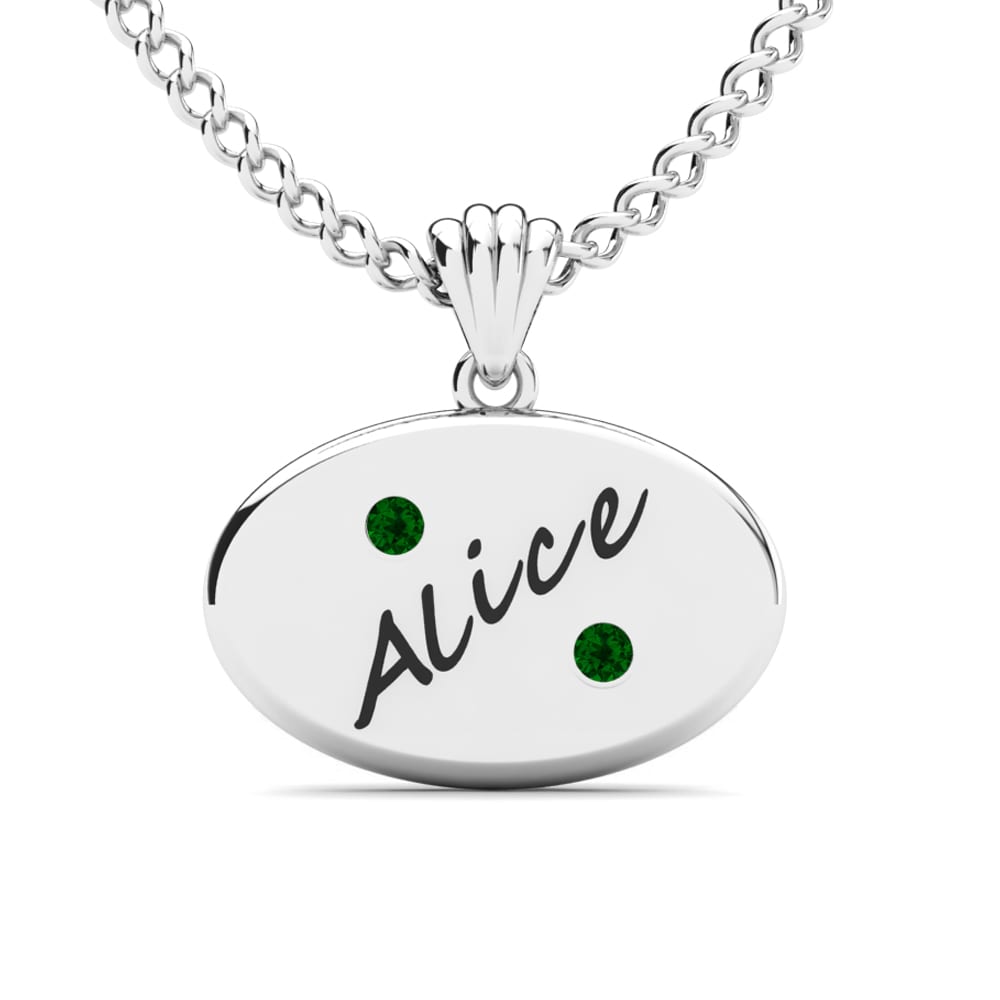 Plata 925 Circonita Verde Colgante de Mujer Sheridan