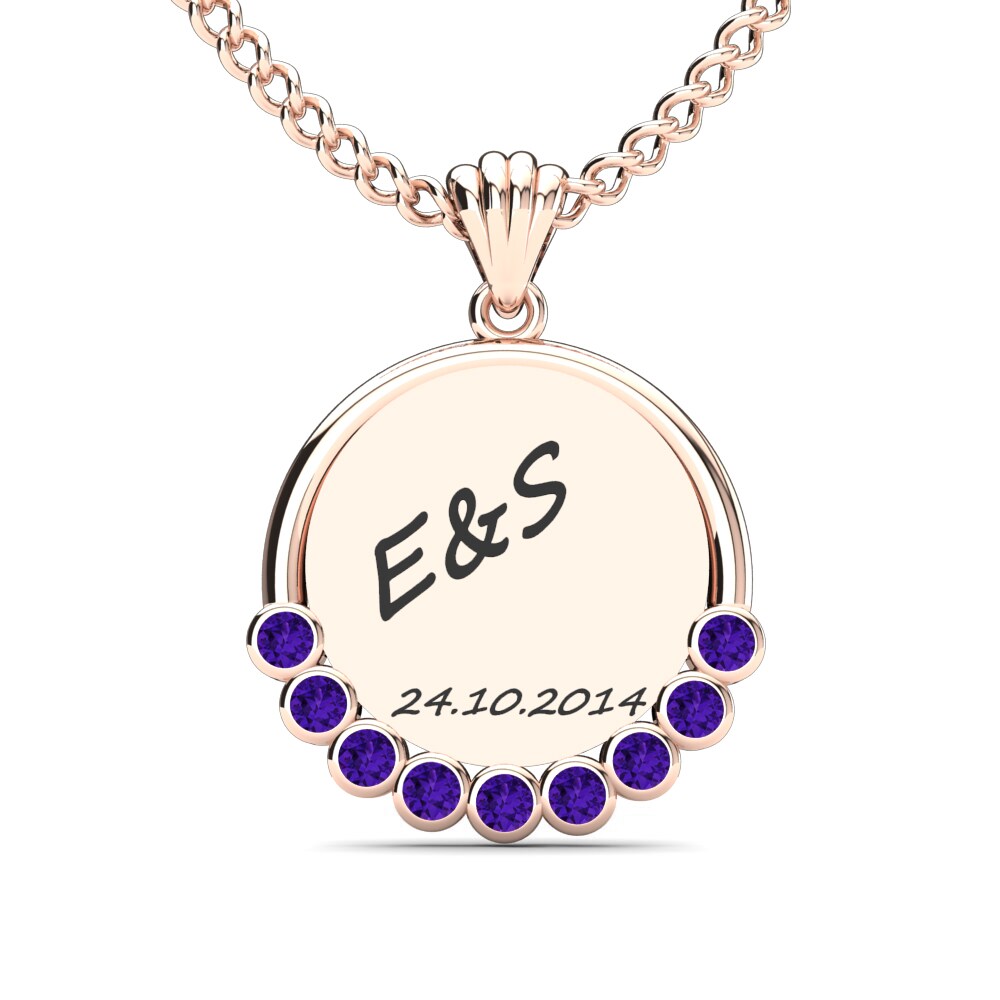 Rotgold 585 Amethyst Damen anhänger Teodora