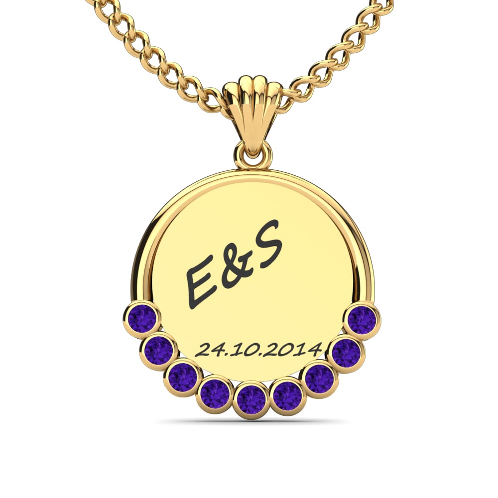 Gelbgold 585 Amethyst Damen anhänger Teodora