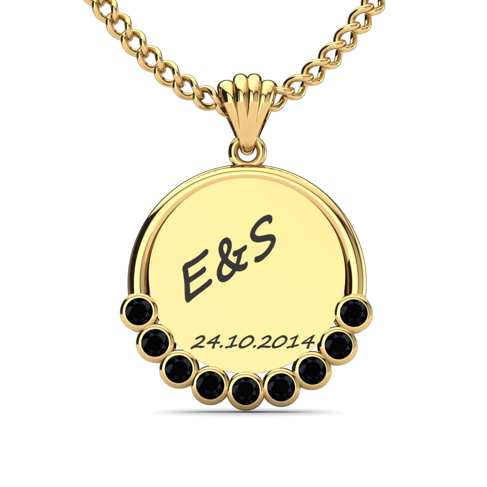 Gelbgold 585 Schwarzer Saphir Damen anhänger Teodora