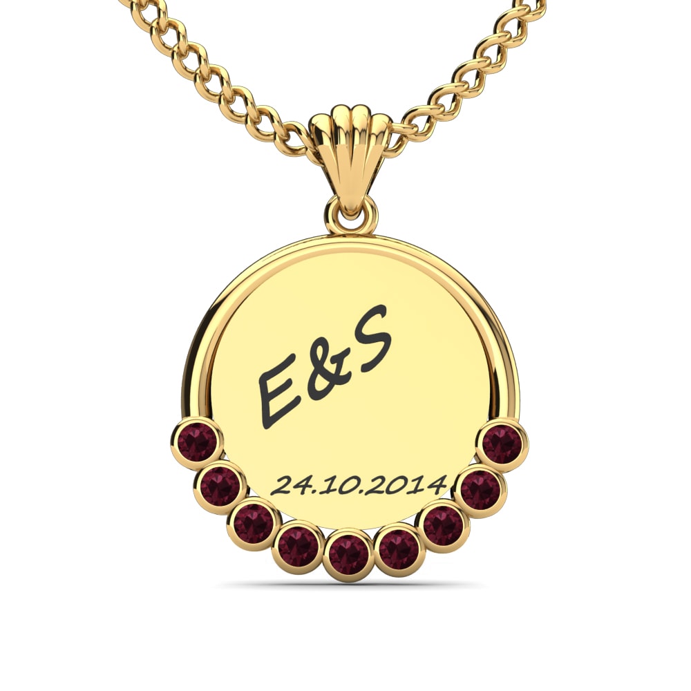 14k Oro Amarillo Granate Colgante de Mujer Teodora