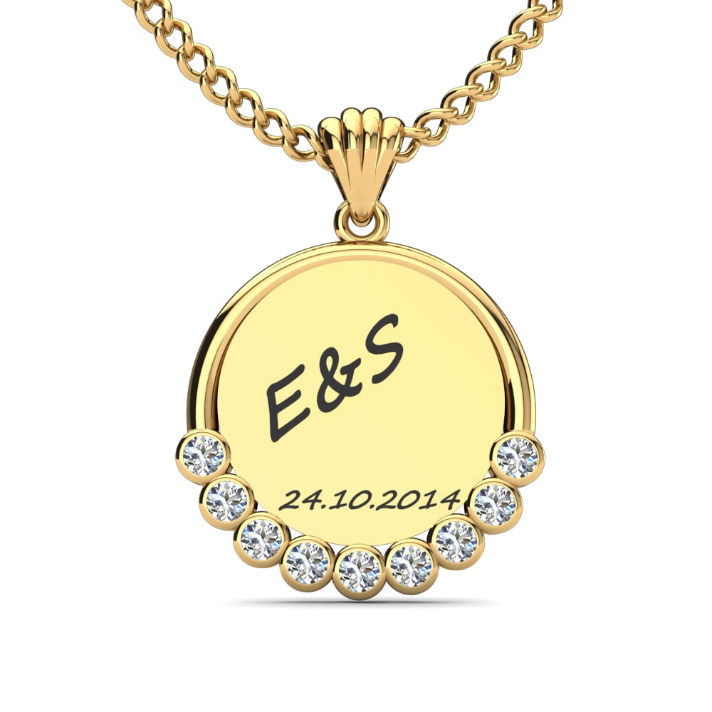 Gelbgold 585 Labor-gezüchteter Diamant Damen anhänger Teodora