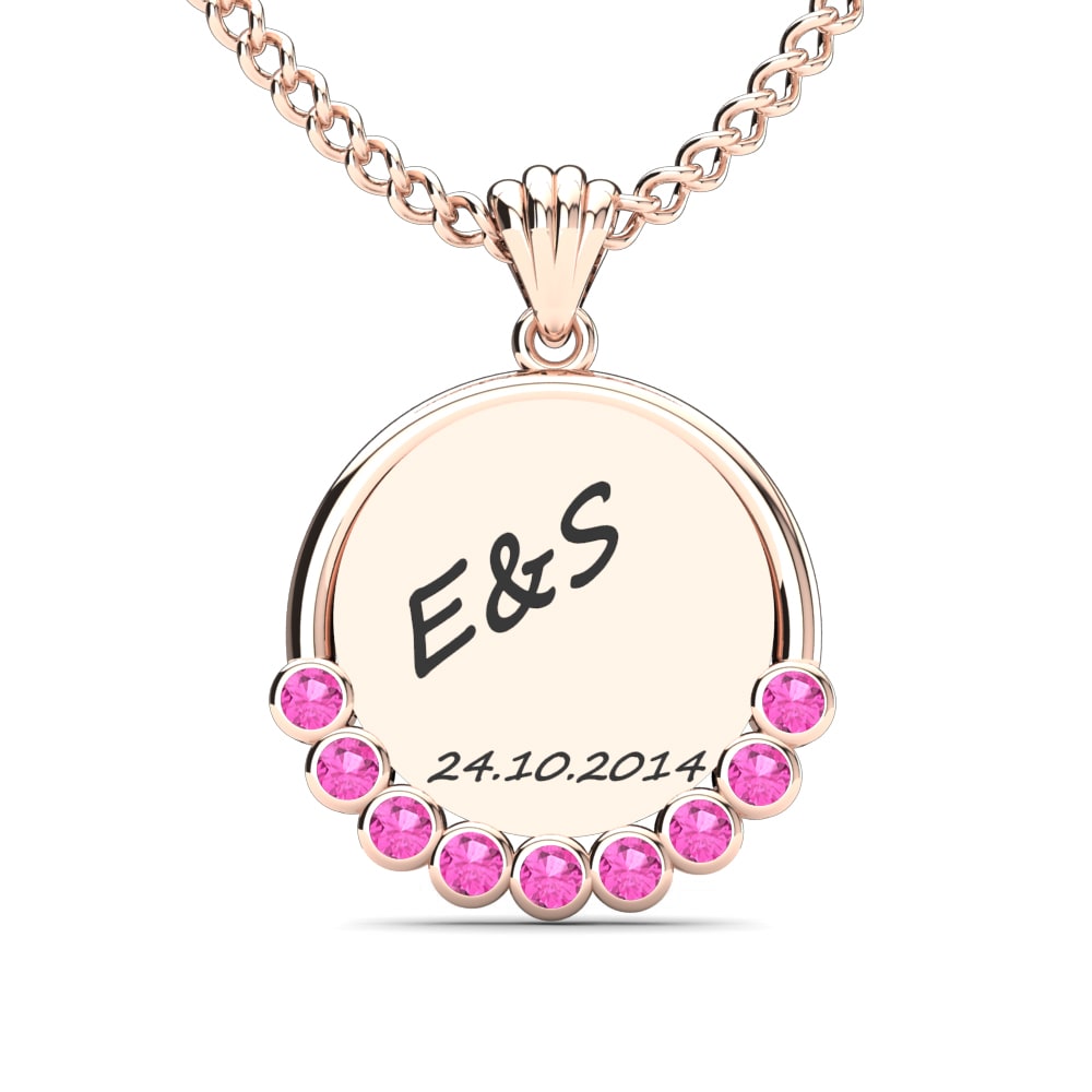 Rotgold 585 Rosa Turmalin Damen anhänger Teodora