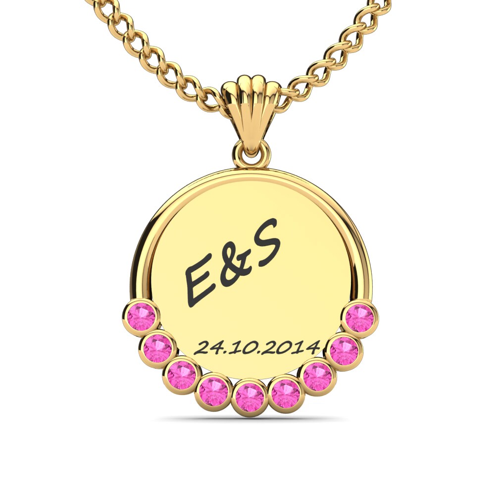Gelbgold 585 Rosa Turmalin Damen anhänger Teodora