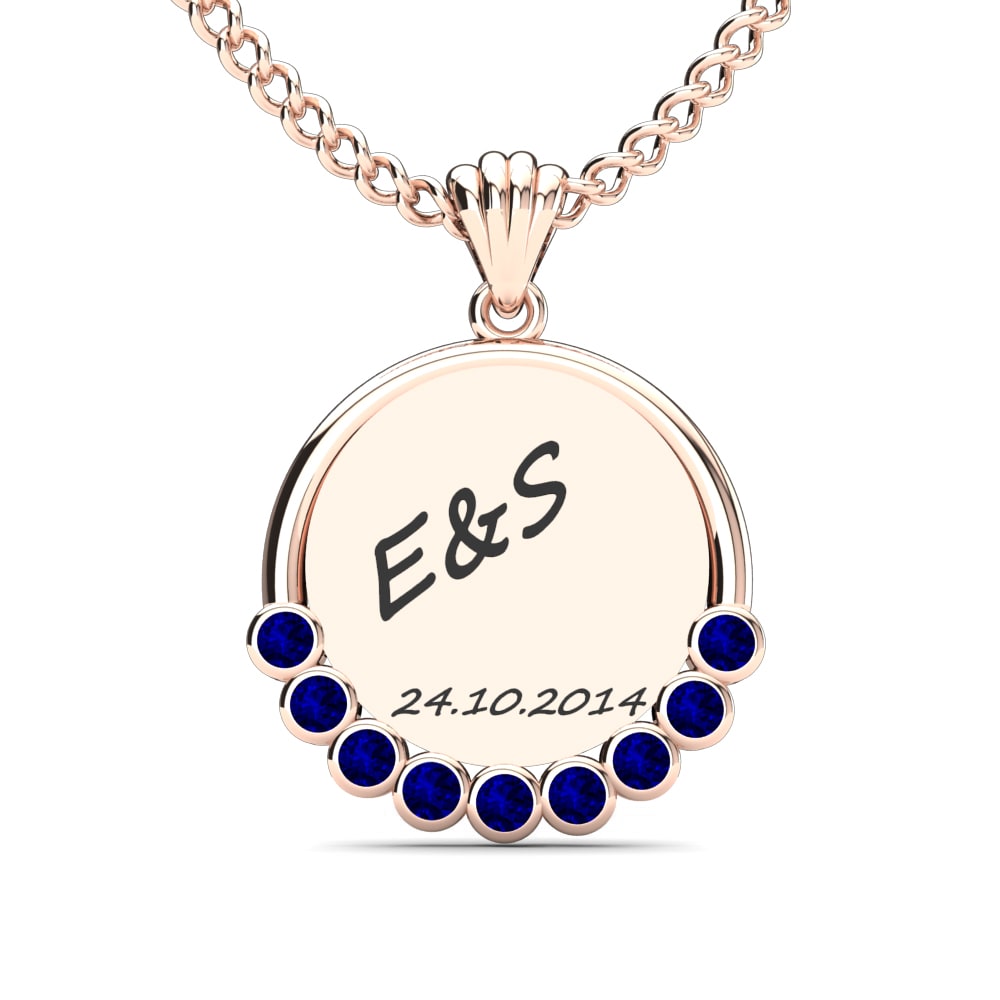 14k Rose Gold Sapphire Women's Pendant Teodora
